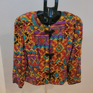 Vintage 100% Silk Multicolor Women's Jacket by Maggy LONDON